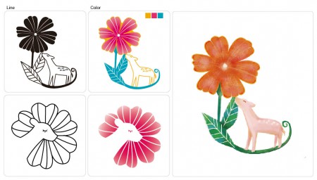 《Deer,Flower》彩稿  / 吉祥物